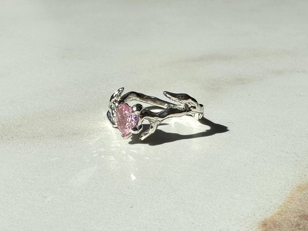 Heart cubic zirconia ring