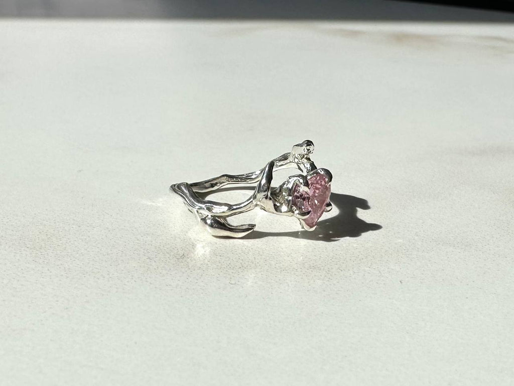 Heart cubic zirconia ring