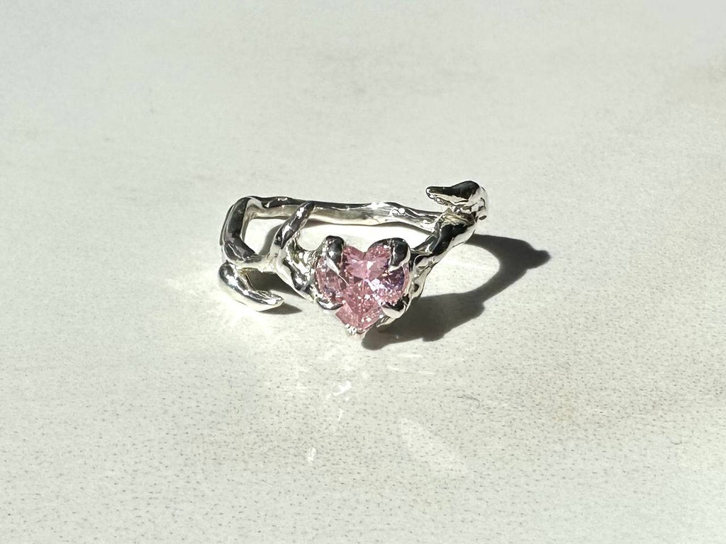 Heart cubic zirconia ring