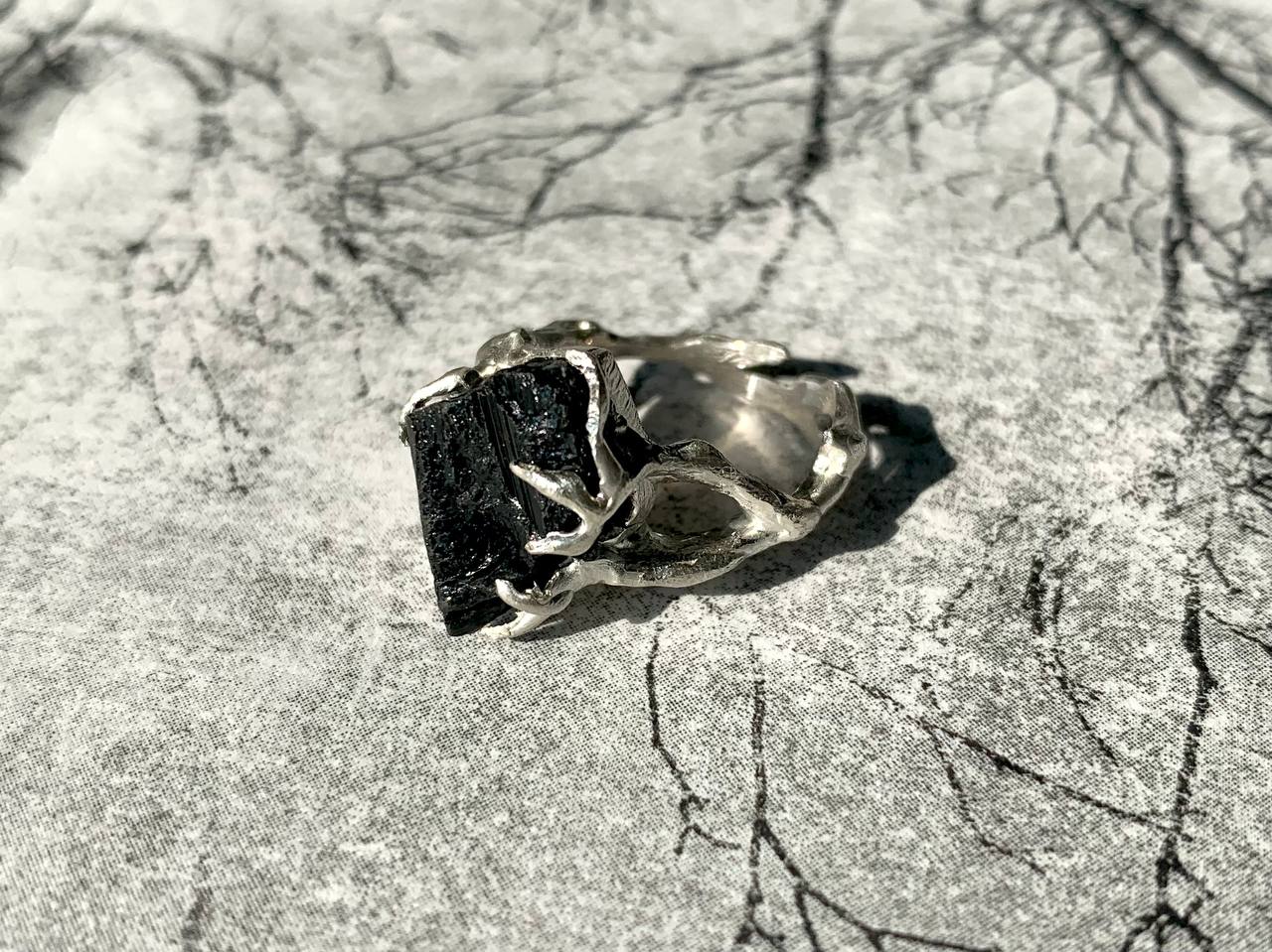 Black tourmaline ring