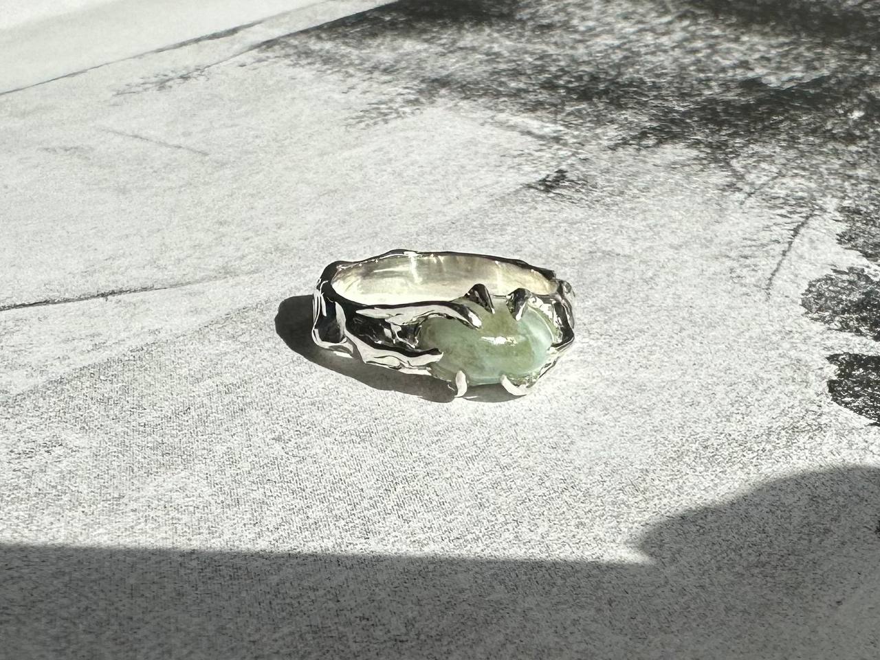 Green agate ring